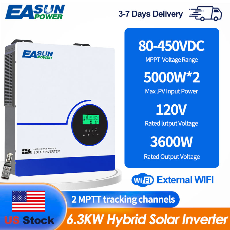 EASUN POWER 6300W Hybrid Solar - Grid Tie Inverter Limiter 2000W ulasan dan harga