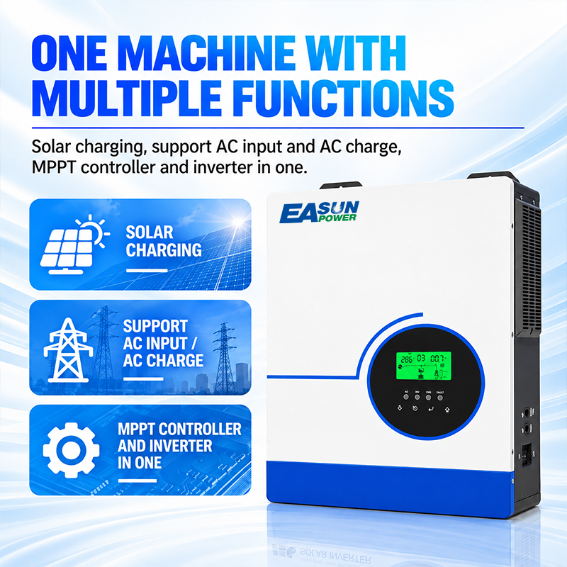 EASUN POWER 6300W Hybrid Solar - Grid Tie Inverter Limiter 2000W ulasan dan harga