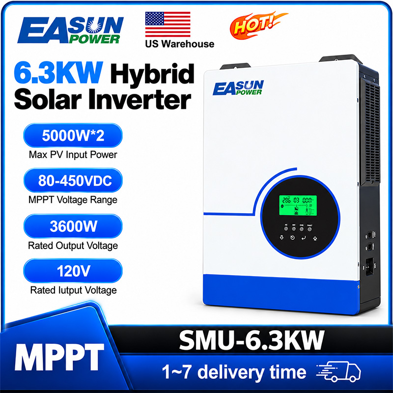 EASUN POWER 6300W Hybrid Solar - Grid Tie Inverter Limiter 2000W ulasan dan harga