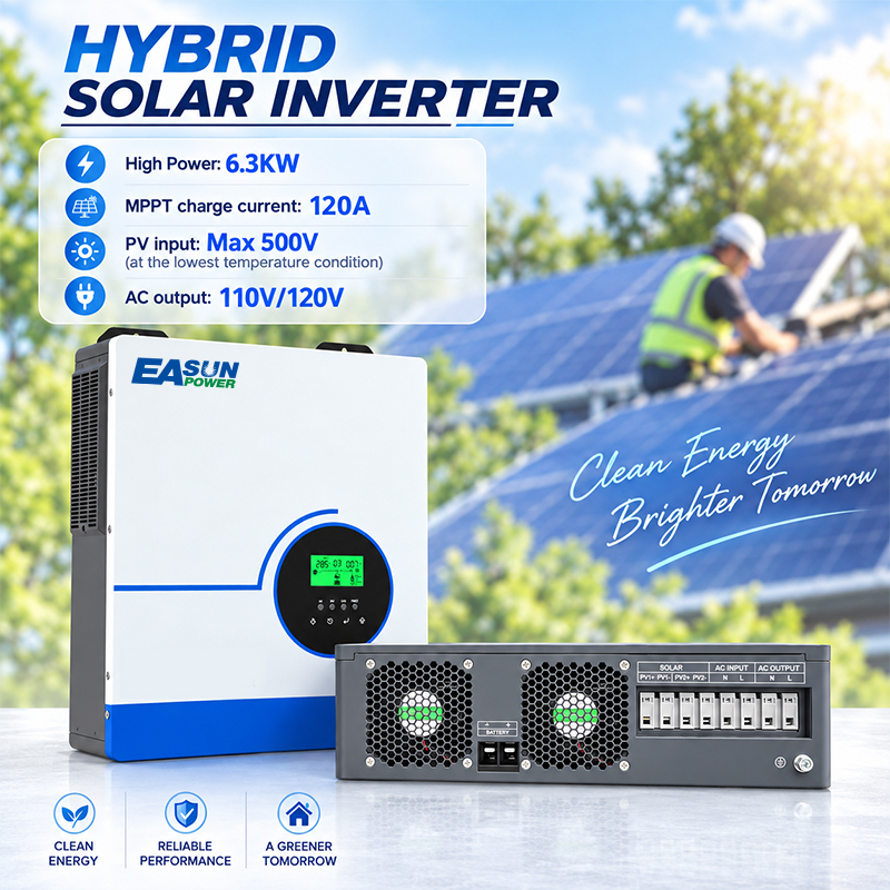 EASUN POWER 6300W Hybrid Solar - Grid Tie Inverter Limiter 2000W ulasan dan harga